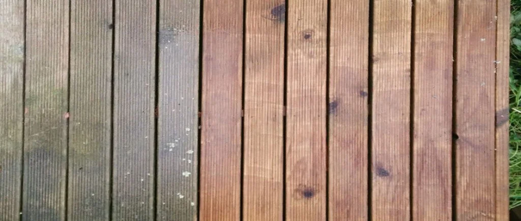 Stained timber deck and fence